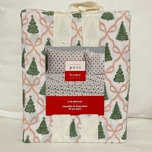 Peri Home Christmas Tree Twin Sheet Set NWT